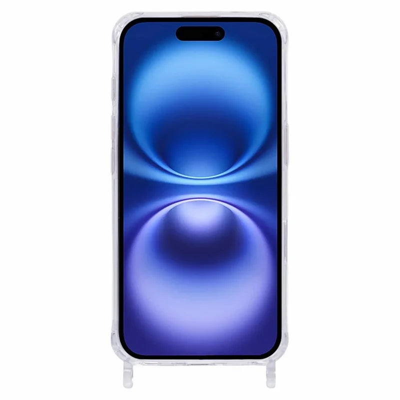 ShopCaseCart Slim Durable iPhone 16 Protective cover PC+TPU 1.5mm Clear Phone Guard with Lanyard Holes