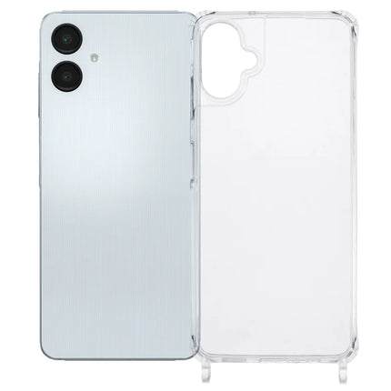 For Samsung Galaxy A05 4G Case PC+TPU 1.5mm Clear Phone Cover with Lanyard Holes