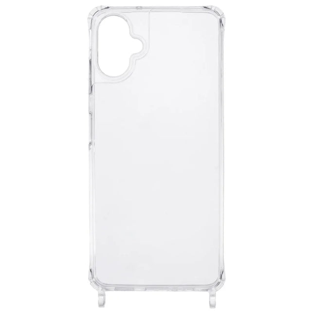 For Samsung Galaxy A05 4G Case PC+TPU 1.5mm Clear Phone Cover with Lanyard Holes