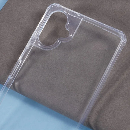 For Samsung Galaxy A05 4G Case PC+TPU 1.5mm Clear Phone Cover with Lanyard Holes
