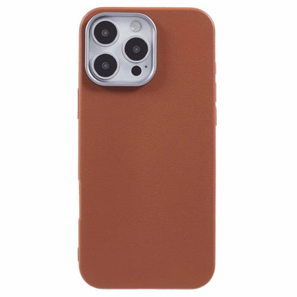 For iPhone 16 Pro Max Case Electroplating Lens Frame Textured TPU Shockproof Phone Cover