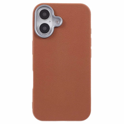 For iPhone 16 Plus Case Electroplating Lens Frame Textured TPU Shockproof Phone Cover