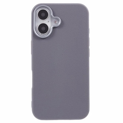 For iPhone 16 Plus Case Electroplating Lens Frame Textured TPU Shockproof Phone Cover