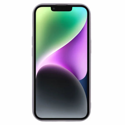 For iPhone 14 Case Electroplating Lens Frame Textured TPU Shockproof Phone Cover