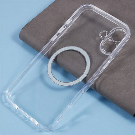 For iPhone 16 Plus Case Compatible with MagSafe CD Vein TPU+Acrylic Phone Cover