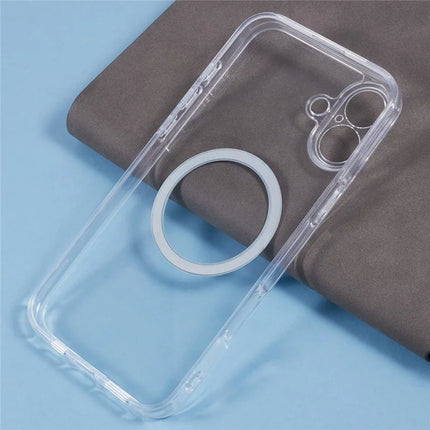 For iPhone 16 Plus Case Compatible with MagSafe CD Vein TPU+Acrylic Phone Cover