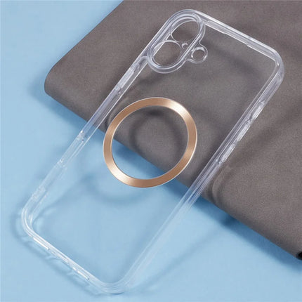 For iPhone 16 Plus Case Compatible with MagSafe CD Vein TPU+Acrylic Phone Cover