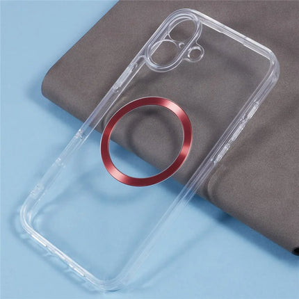 For iPhone 16 Plus Case Compatible with MagSafe CD Vein TPU+Acrylic Phone Cover