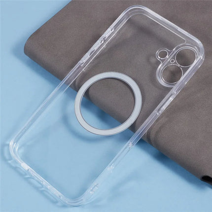 For iPhone 16 Plus Case Compatible with MagSafe CD Vein TPU+Acrylic Phone Cover