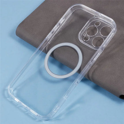 For iPhone 16 Pro Max Case Compatible with MagSafe CD Vein TPU+Acrylic Phone Cover