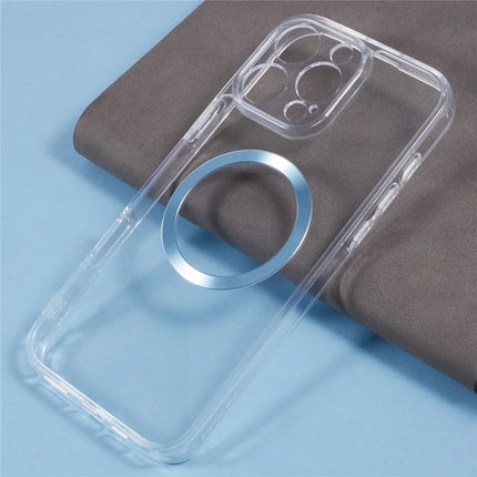 For iPhone 16 Pro Max Case Compatible with MagSafe CD Vein TPU+Acrylic Phone Cover