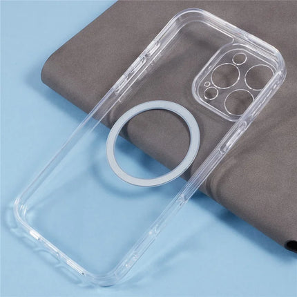 For iPhone 16 Pro Max Case Compatible with MagSafe CD Vein TPU+Acrylic Phone Cover