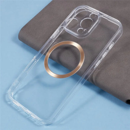 For iPhone 16 Pro Max Case Compatible with MagSafe CD Vein TPU+Acrylic Phone Cover