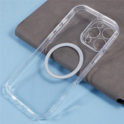 For iPhone 16 Pro Max Case Compatible with MagSafe CD Vein TPU+Acrylic Phone Cover
