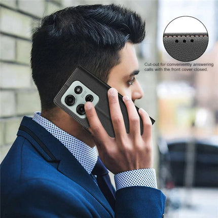 BINFEN COLOR BF32 For Motorola Moto G75 5G Leather Case Wallet RFID Blocking Phone Cover