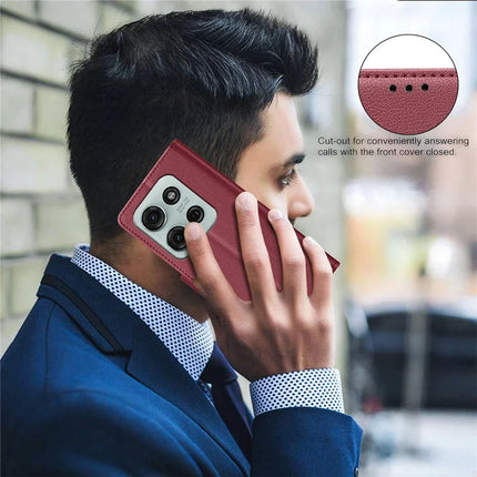 BINFEN COLOR BF32 For Motorola Moto G75 5G Leather Case Wallet RFID Blocking Phone Cover