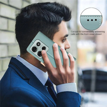BINFEN COLOR BF33 for Motorola Moto G75 5G Leather Case Splicing Color RFID Blocking