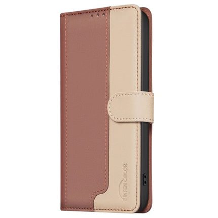 BINFEN COLOR BF33 for Motorola Moto G75 5G Leather Case Splicing Color RFID Blocking