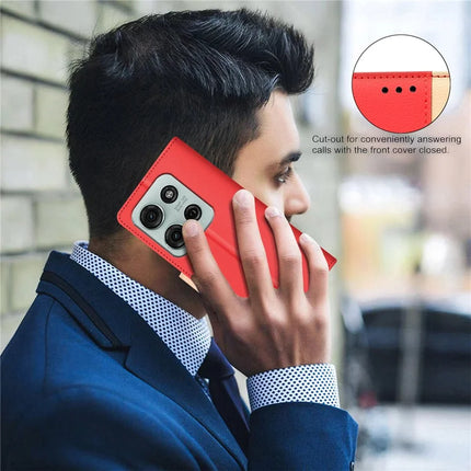 BINFEN COLOR BF33 for Motorola Moto G75 5G Leather Case Splicing Color RFID Blocking