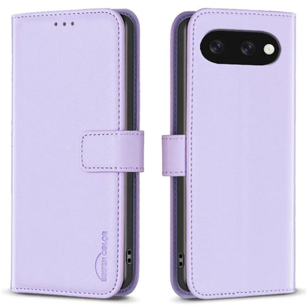 BINFEN COLOR BF17 For Google Pixel 9a Case Wallet Folio Flip Leather Cover - Purple