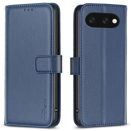 BINFEN COLOR BF17 For Google Pixel 9a Case Wallet Folio Flip Leather Cover - Blue