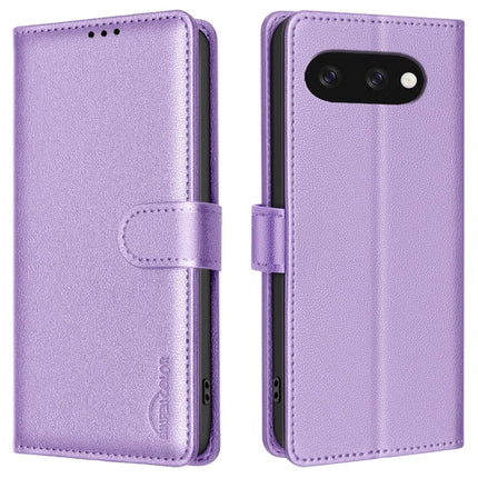 BINFEN COLOR BF32 For Google Pixel 9a Leather Case Wallet RFID Blocking Phone Cover - Purple