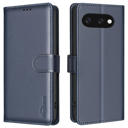 BINFEN COLOR BF32 For Google Pixel 9a Leather Case Wallet RFID Blocking Phone Cover - Blue