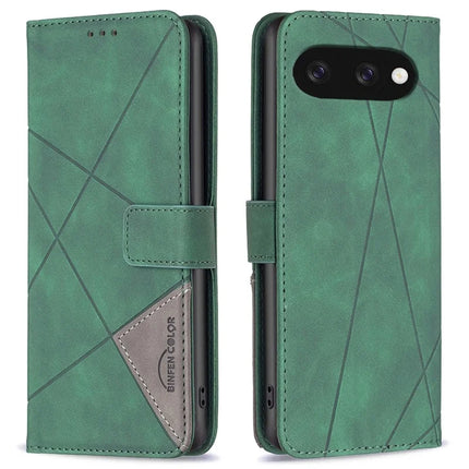 BINFEN COLOR BF05 For Google Pixel 9a Case Leather Phone Cover Wallet Stand - Green