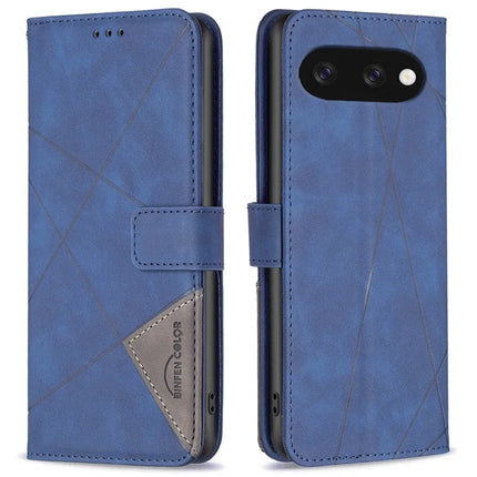 BINFEN COLOR BF05 For Google Pixel 9a Case Leather Phone Cover Wallet Stand - Blue