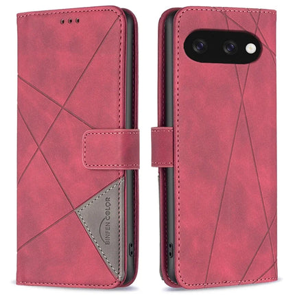 BINFEN COLOR BF05 For Google Pixel 9a Case Leather Phone Cover Wallet Stand - Red