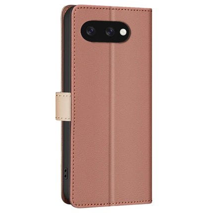 BINFEN COLOR BF33 for Google Pixel 9a Leather Case Splicing Color RFID Blocking