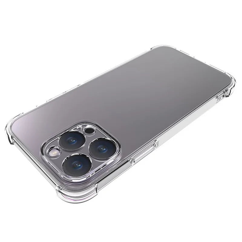 ShopCaseCart Shockproof Case iPhone 15 Pro Max TPU Protective cover 2.0mm Phone Guard with Tempered Glass Film