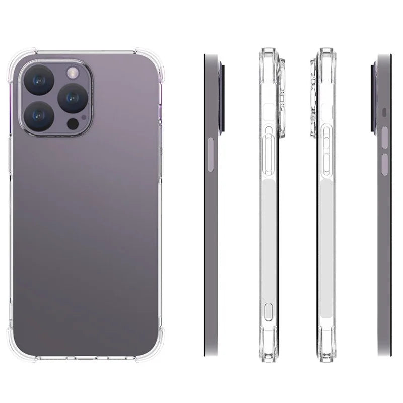 ShopCaseCart Shockproof Case iPhone 15 Pro Max TPU Protective cover 2.0mm Phone Guard with Tempered Glass Film