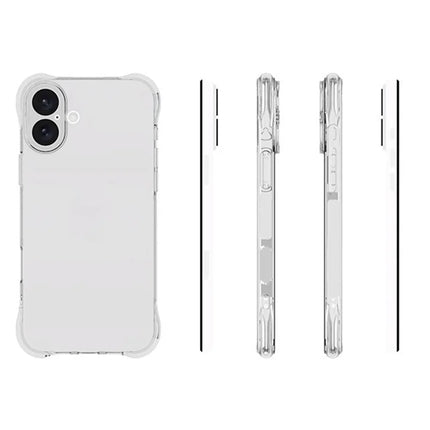 WANLONFENG WL Series for iPhone 16 Plus TPU Case 2.0mm Phone Cover with Tempered Glass Film