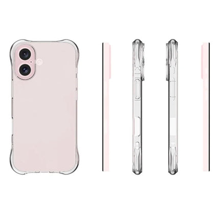 WANLONFENG WL Series for iPhone 16 TPU Case 2.0mm Phone Cover with Tempered Glass Film