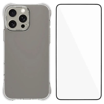 WANLONFENG WL Series for iPhone 16 Pro Max TPU Case 2.0mm Phone Cover with Tempered Glass Film