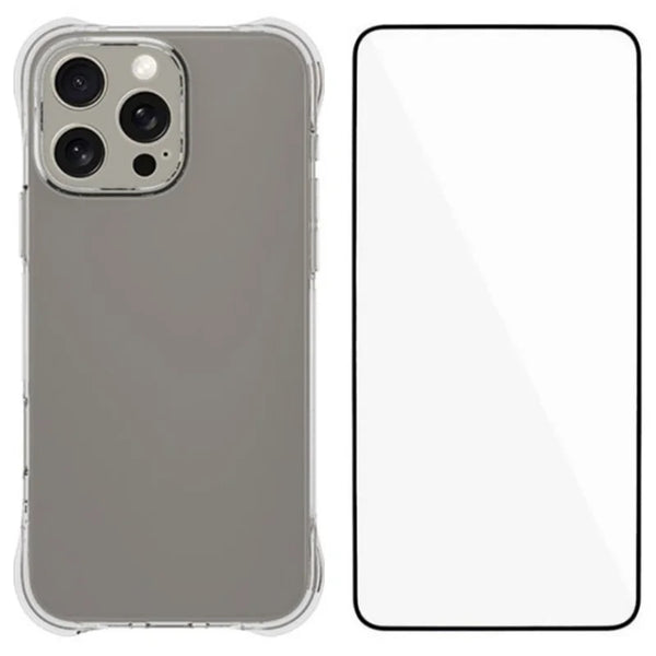 ShopCaseCart Shockproof Case iPhone 16 Pro Max TPU Protective cover 2.0mm Phone Guard with Tempered Glass Film