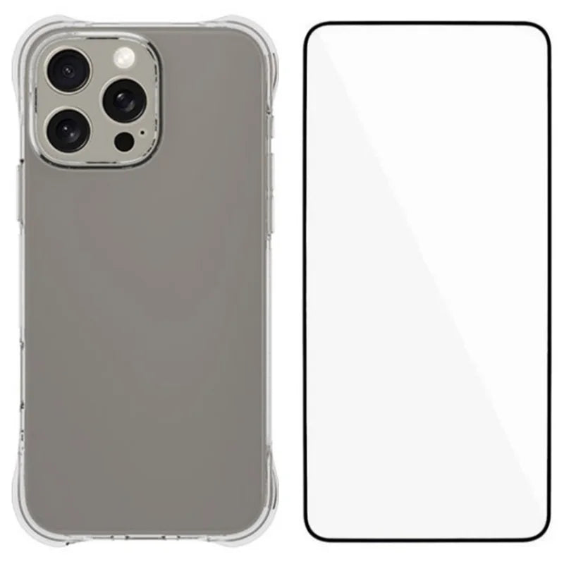 ShopCaseCart Shockproof Case iPhone 16 Pro Max TPU Protective cover 2.0mm Phone Guard with Tempered Glass Film