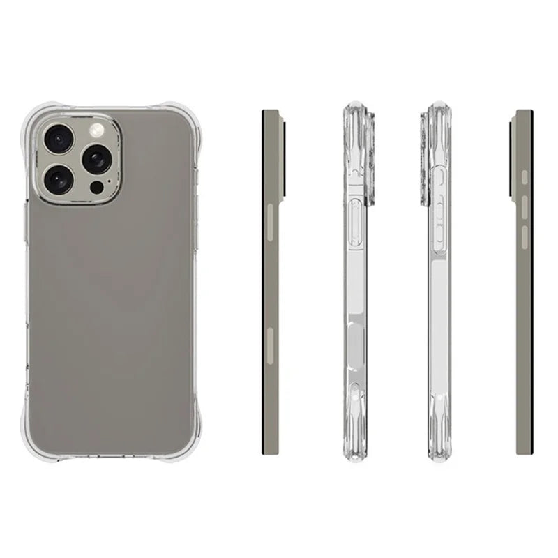 ShopCaseCart Shockproof Case iPhone 16 Pro Max TPU Protective cover 2.0mm Phone Guard with Tempered Glass Film