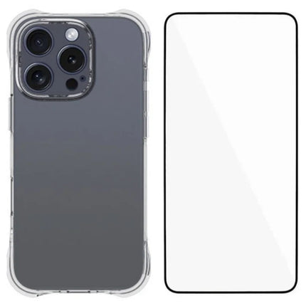 WANLONFENG WL Series for iPhone 16 Pro TPU Case 2.0mm Phone Cover with Tempered Glass Film