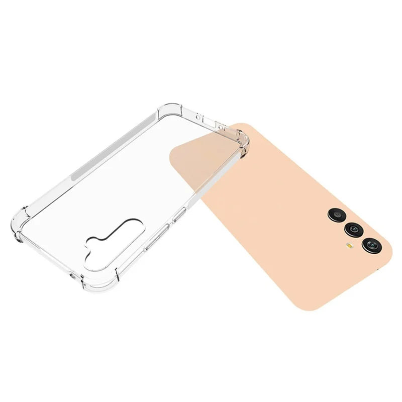 ShopCaseCart Shockproof Case Samsung Galaxy A34 5G Protective cover 2.0mm Clear TPU Guard with Tempered Glass Film (Big Lens Hole)
