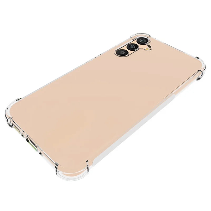 ShopCaseCart Shockproof Case Samsung Galaxy A34 5G Protective cover 2.0mm Clear TPU Guard with Tempered Glass Film (Big Lens Hole)
