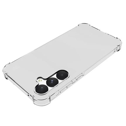 WANLONFENG WL Series for Samsung Galaxy A55 5G Case 2.0mm Clear TPU Cover with Tempered Glass Film (Big Lens Hole)