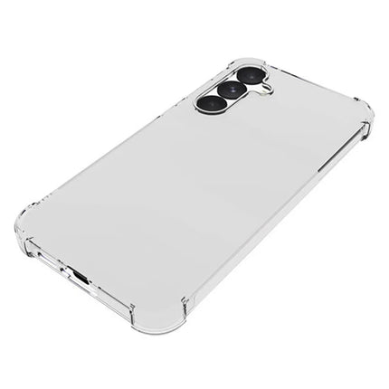 WANLONFENG WL Series for Samsung Galaxy A55 5G Case 2.0mm Clear TPU Cover with Tempered Glass Film (Big Lens Hole)