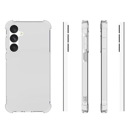 WANLONFENG WL Series for Samsung Galaxy A55 5G Case 2.0mm Clear TPU Cover with Tempered Glass Film (Big Lens Hole)