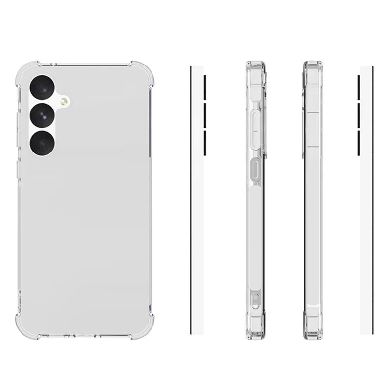 ShopCaseCart Shockproof Case Samsung Galaxy A55 5G Protective cover 2.0mm Clear TPU Guard with Tempered Glass Film (Big Lens Hole)