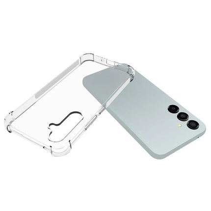WANLONFENG WL Series for Samsung Galaxy A54 5G Case 2.0mm Clear TPU Cover with Tempered Glass Film (Big Lens Hole)