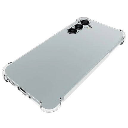 WANLONFENG WL Series for Samsung Galaxy A54 5G Case 2.0mm Clear TPU Cover with Tempered Glass Film (Big Lens Hole)