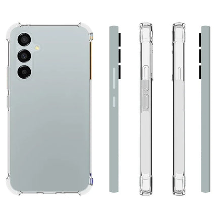 WANLONFENG WL Series for Samsung Galaxy A54 5G Case 2.0mm Clear TPU Cover with Tempered Glass Film (Big Lens Hole)