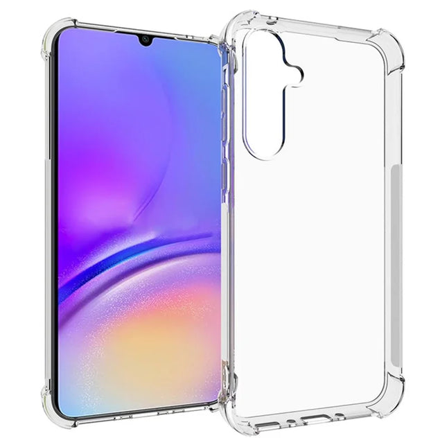 WANLONFENG WL Series for Samsung Galaxy A35 5G Case 2.0mm Clear TPU Cover with Tempered Glass Film (Big Lens Hole)
